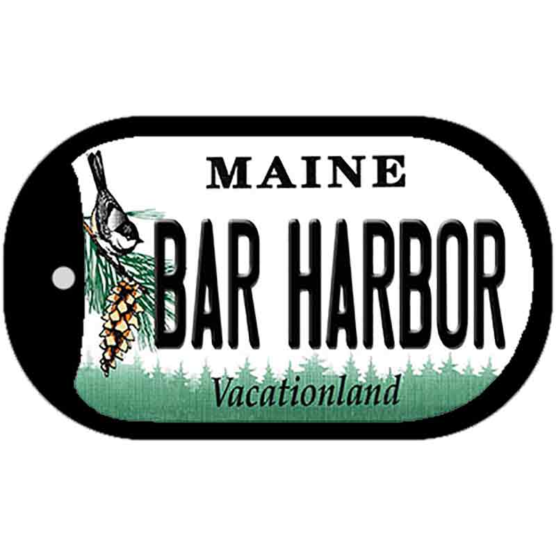Bar Harbor Maine Novelty Metal Dog Tag Necklace DT-10390 2" x 1" Dog Tag (DT)