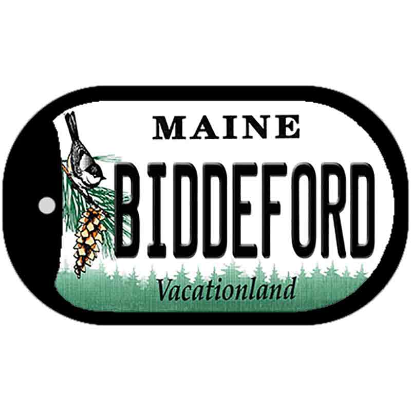 Biddeford Maine Novelty Metal Dog Tag Necklace DT-10392 2" x 1" Dog Tag (DT)