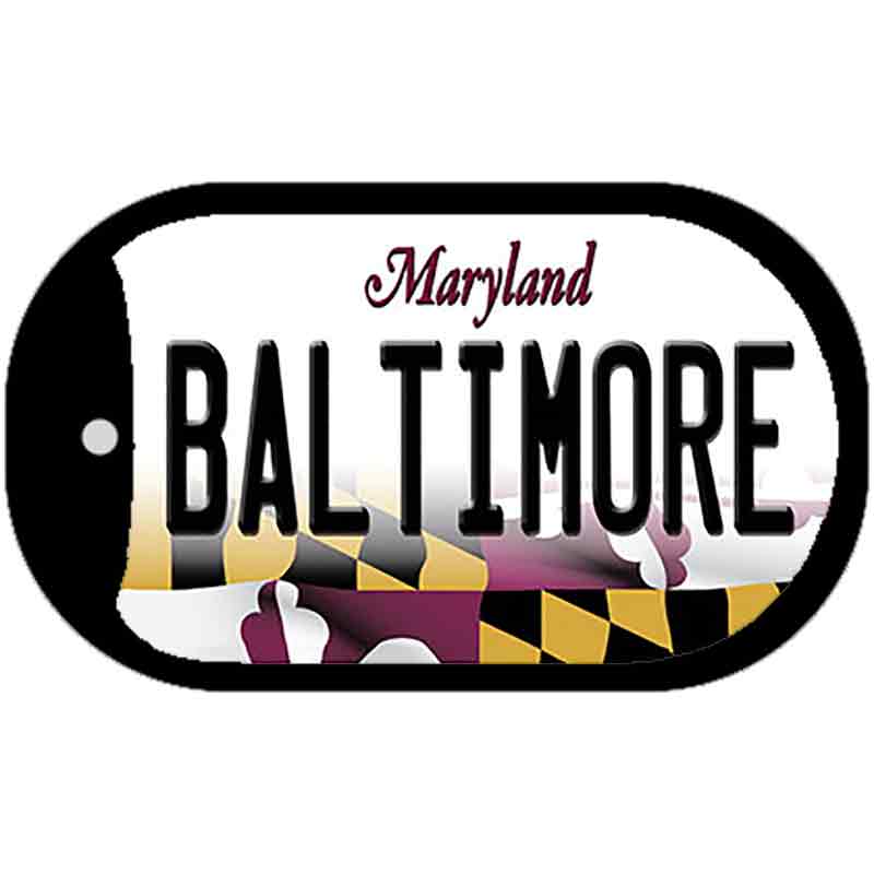 Baltimore Maryland Novelty Metal Dog Tag Necklace DT-10465 2" x 1" Dog Tag (DT)