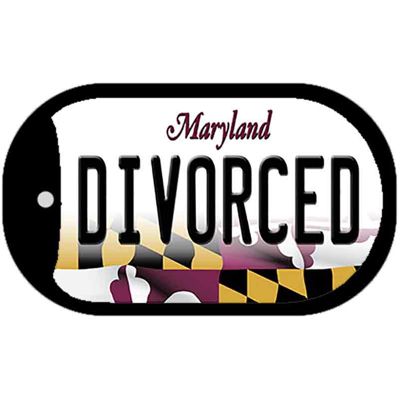 Divorced Maryland Novelty Metal Dog Tag Necklace DT-10507 2" x 1" Dog Tag (DT)