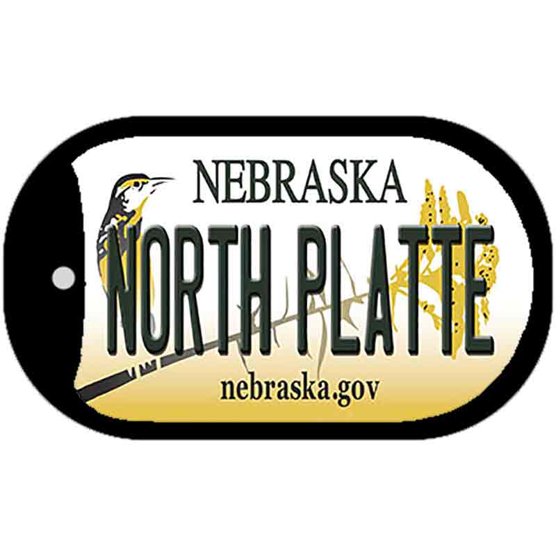 North Platte Nebraska Novelty Metal Dog Tag Necklace DT-10577 2" x 1" Dog Tag (DT)