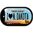 I Love N Dakota Novelty Metal Dog Tag Necklace DT-10701 2" x 1" Dog Tag (DT)