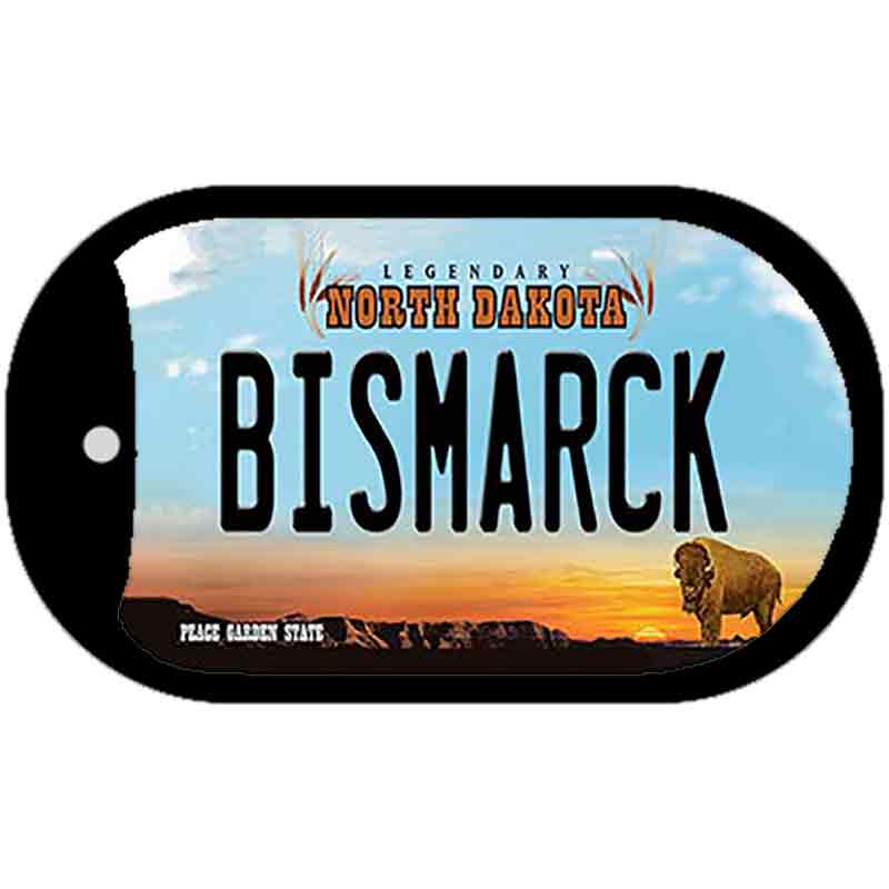 Bismarck North Dakota Novelty Metal Dog Tag Necklace DT-10704 2" x 1" Dog Tag (DT)
