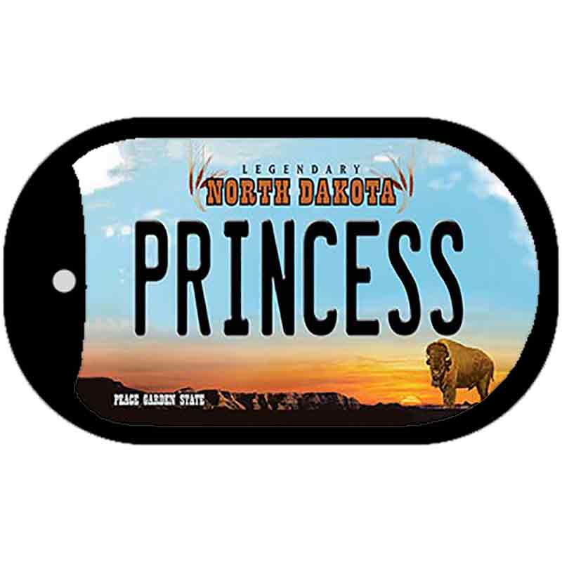 Princess North Dakota Novelty Metal Dog Tag Necklace DT-10723 2" x 1" Dog Tag (DT)