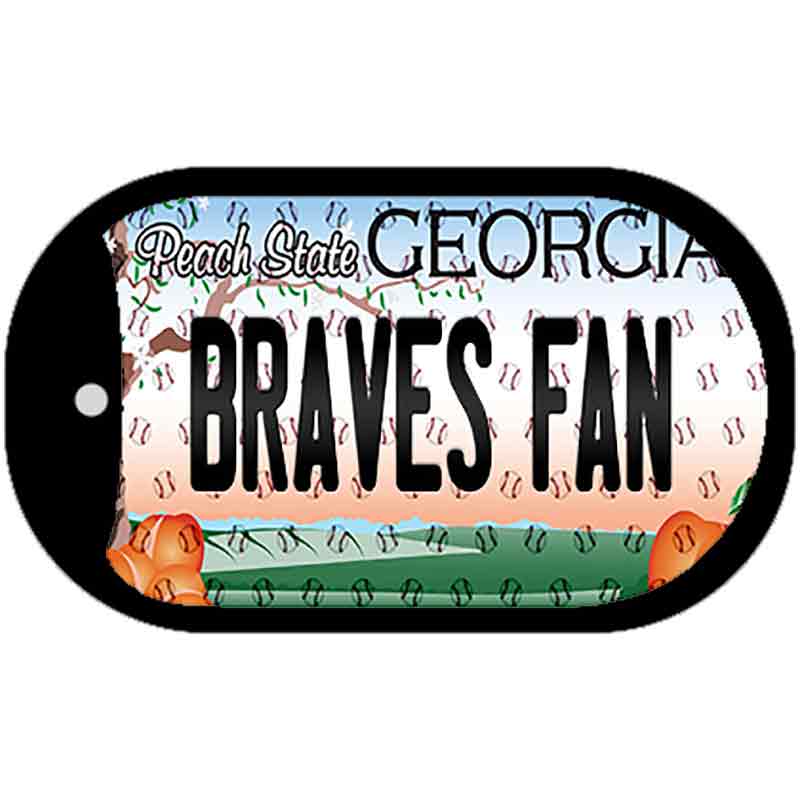 Braves Fan Georgia Novelty Metal Dog Tag Necklace DT-10800 2" x 1" Dog Tag (DT)