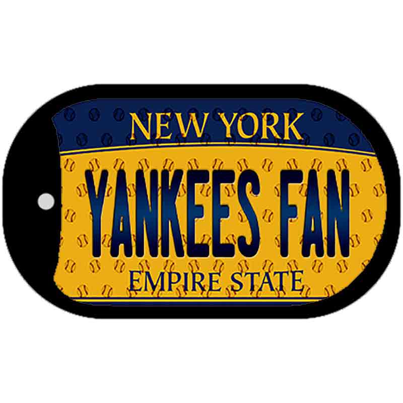 Yankees Fan New York Novelty Metal Dog Tag Necklace DT-10803 2" x 1" Dog Tag (DT)