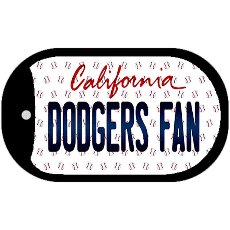 Dodgers Fan California Novelty Metal Dog Tag Necklace DT-10809 2" x 1" Dog Tag (DT)