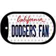 Dodgers Fan California Novelty Metal Dog Tag Necklace DT-10809 2" x 1" Dog Tag (DT)
