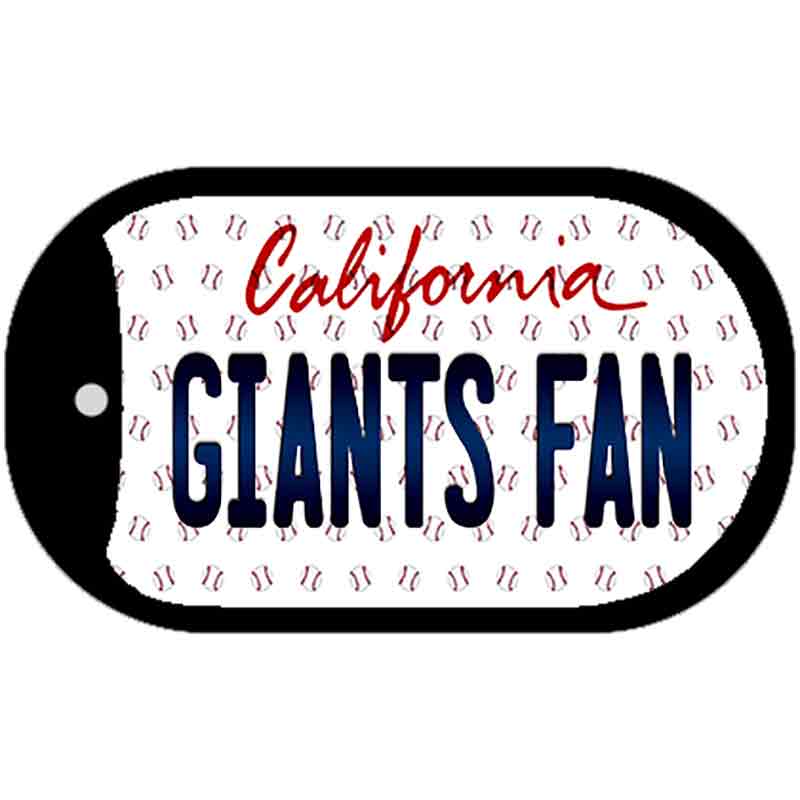Giants Fan California Novelty Metal Dog Tag Necklace DT-10812 2" x 1" Dog Tag (DT)