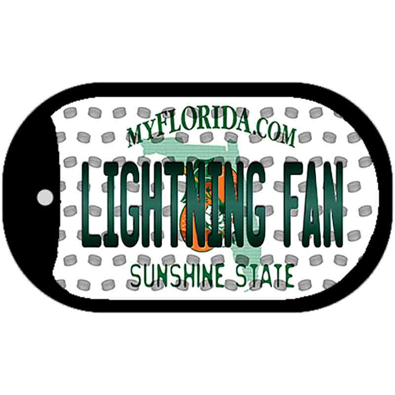Lightning Fan Florida Novelty Metal Dog Tag Necklace DT-10830 2" x 1" Dog Tag (DT)