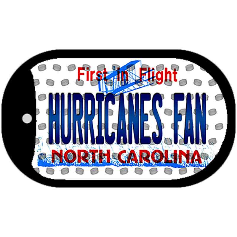 Hurricanes Fan North Carolina Novelty Metal Dog Tag Necklace DT-10840 2" x 1" Dog Tag (DT)