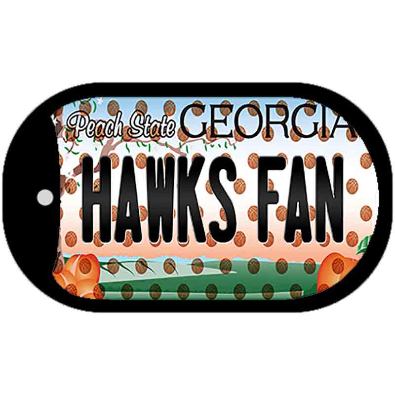 Hawks Fan Georgia Novelty Metal Dog Tag Necklace DT-10848 2" x 1" Dog Tag (DT)