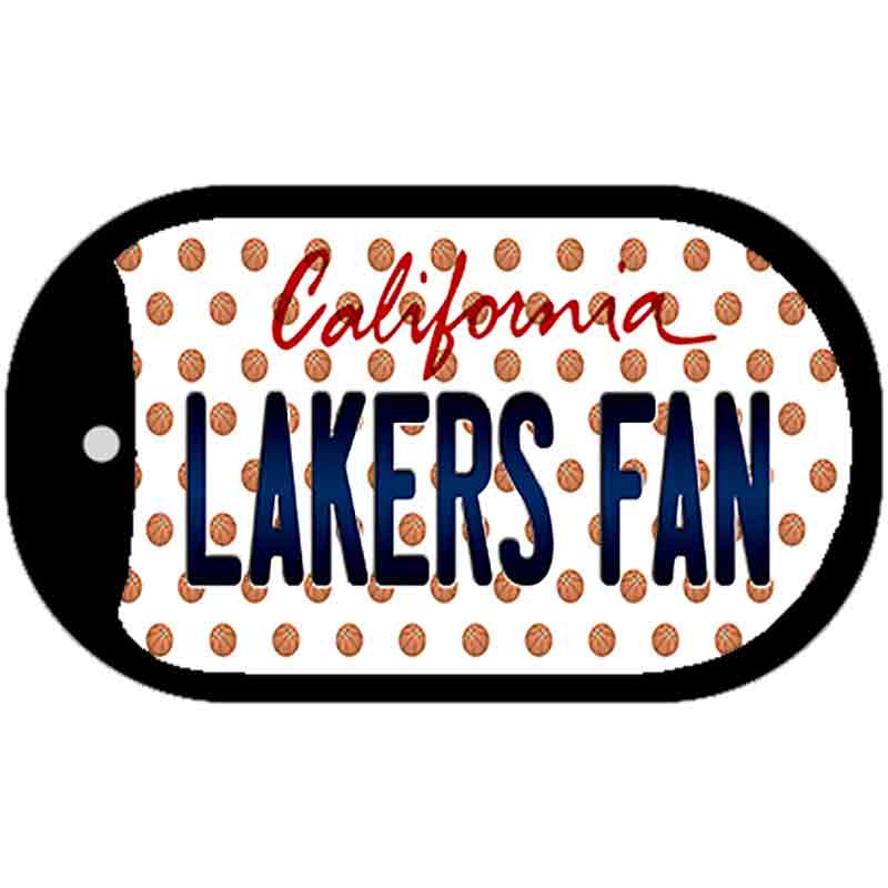 Lakers Fan California Novelty Metal Dog Tag Necklace DT-10860 2" x 1" Dog Tag (DT)