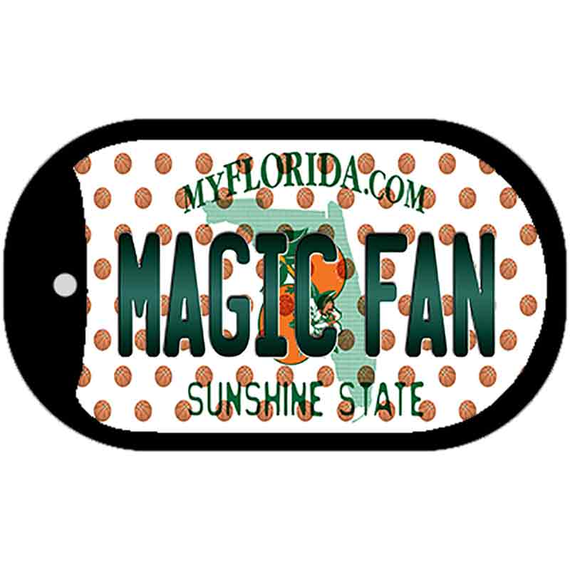 Magic Fan Florida Novelty Metal Dog Tag Necklace DT-10869 2" x 1" Dog Tag (DT)