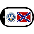 Confederate Flag Louisiana Seal Novelty Metal Dog Tag Necklace DT-10884