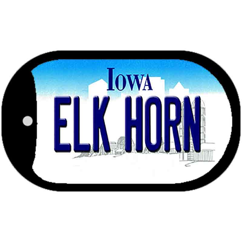 Elk Horn Iowa Novelty Metal Dog Tag Necklace DT-10947 2" x 1" Dog Tag (DT)