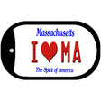 I Love MA Massachusetts Novelty Metal Dog Tag Necklace DT-10979