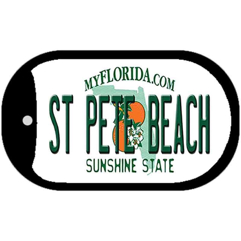 St Pete Beach Florida Novelty Metal Dog Tag Necklace DT-11084 2" x 1" Dog Tag (DT)