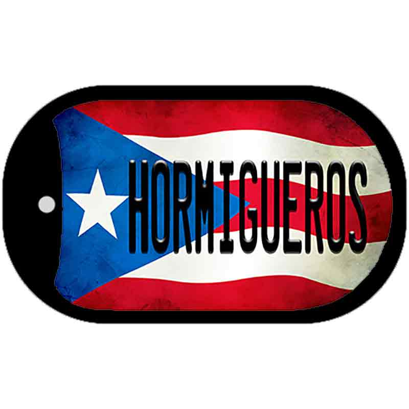 Hormigueros Puerto Rico State Flag Novelty Metal Dog Tag Necklace DT-11349 2" x 1" Dog Tag (DT)