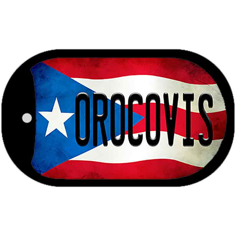 Orocovis Puerto Rico State Flag Novelty Metal Dog Tag Necklace DT-11369 2" x 1" Dog Tag (DT)