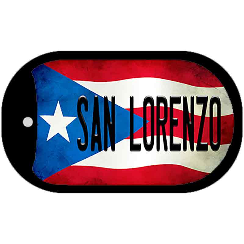 San Lorenzo Puerto Rico State Flag Novelty Metal Dog Tag Necklace DT-11380 2" x 1" Dog Tag (DT)