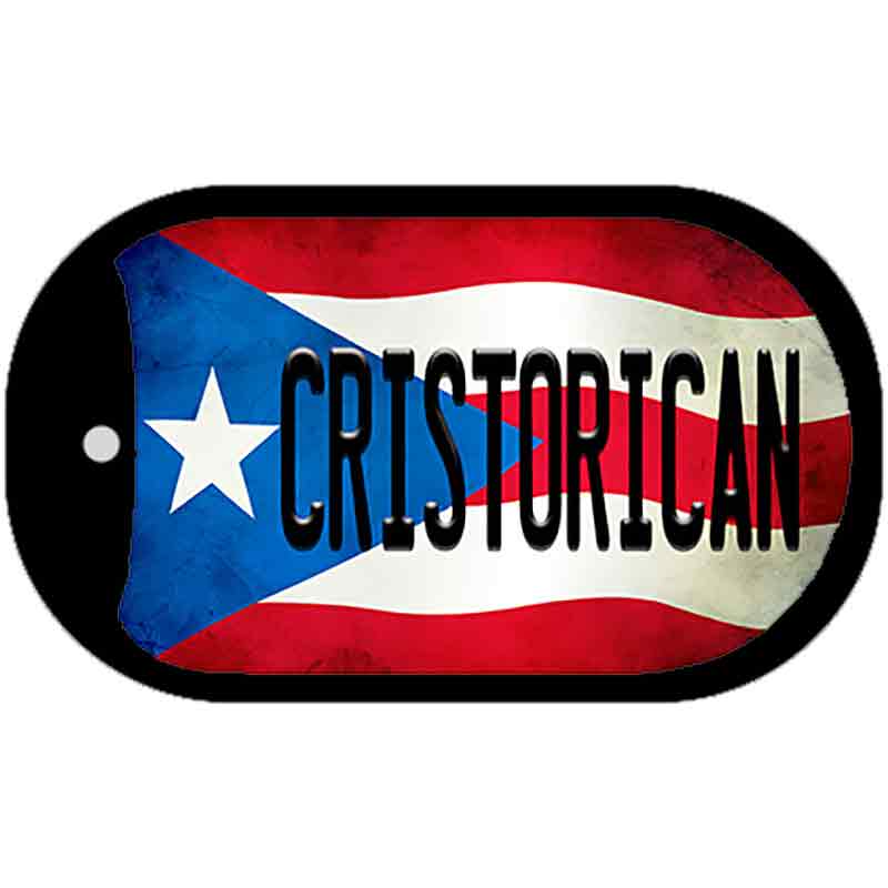 Cristorican Puerto Rico State Flag Novelty Metal Dog Tag Necklace DT-11396 2" x 1" Dog Tag (DT)
