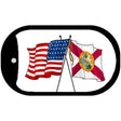 Florida / USA Crossed Flags Novelty Metal Dog Tag Necklace DT-11469 2" x 1" Dog Tag (DT)