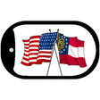 Georgia / USA Crossed Flags Novelty Metal Dog Tag Necklace DT-11470 2" x 1" Dog Tag (DT)
