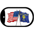 Oregon / USA Crossed Flags Novelty Metal Dog Tag Necklace DT-11497 2" x 1" Dog Tag (DT)