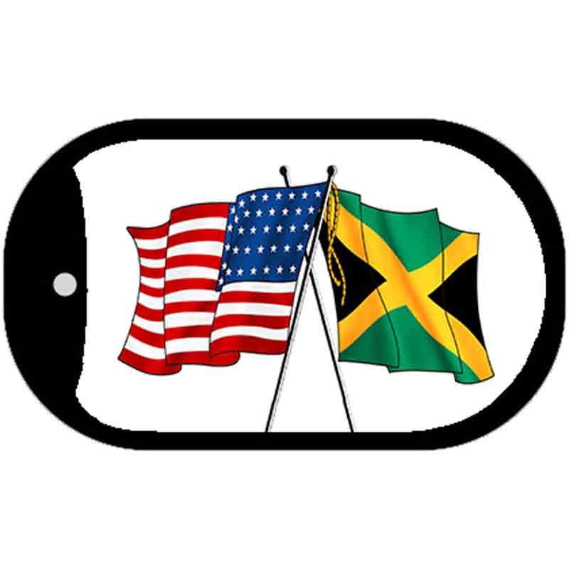 Jamaica / USA Flag Novelty Metal Dog Tag Necklace DT-11515