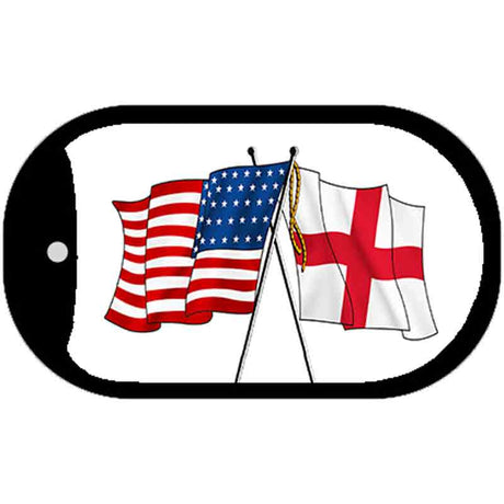 England / USA Flag Novelty Metal Dog Tag Necklace DT-11516