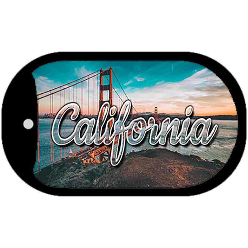 California Golden Gate Bridge Novelty Metal Dog Tag Necklace DT-11587 2" x 1" Dog Tag (DT)