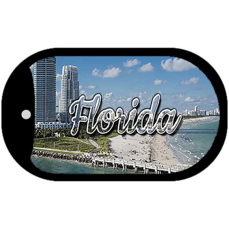 Florida White Sand Beach Novelty Metal Dog Tag Necklace DT-11592 2" x 1" Dog Tag (DT)