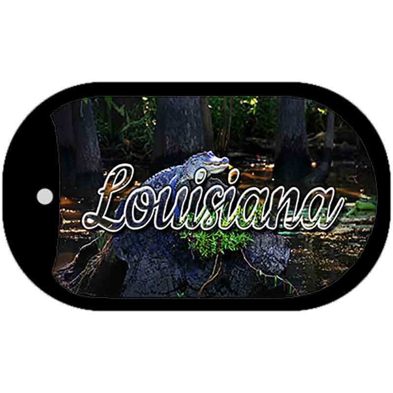 Louisiana Alligator Swamp Novelty Metal Dog Tag Necklace DT-11603 2" x 1" Dog Tag (DT)