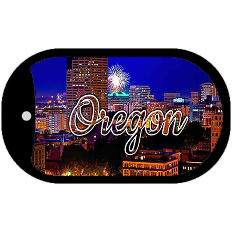 Oregon Firework City Lights Novelty Metal Dog Tag Necklace DT-11625 2" x 1" Dog Tag (DT)