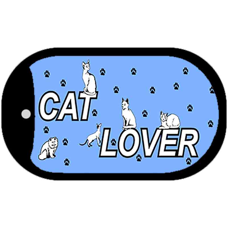 Cat Lover Novelty Metal Dog Tag Necklace DT-1162