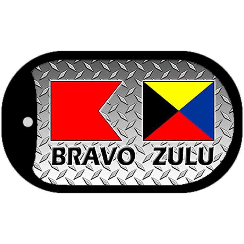 Bravo Zulu Novelty Metal Dog Tag Necklace DT-11645