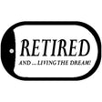 Retired and Living Novelty Metal Dog Tag Necklace DT-11706 2" x 1" Dog Tag (DT)