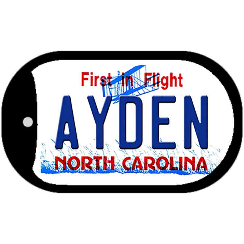 Ayden North Carolina State Novelty Metal Dog Tag Necklace DT-11744 2" x 1" Dog Tag (DT)