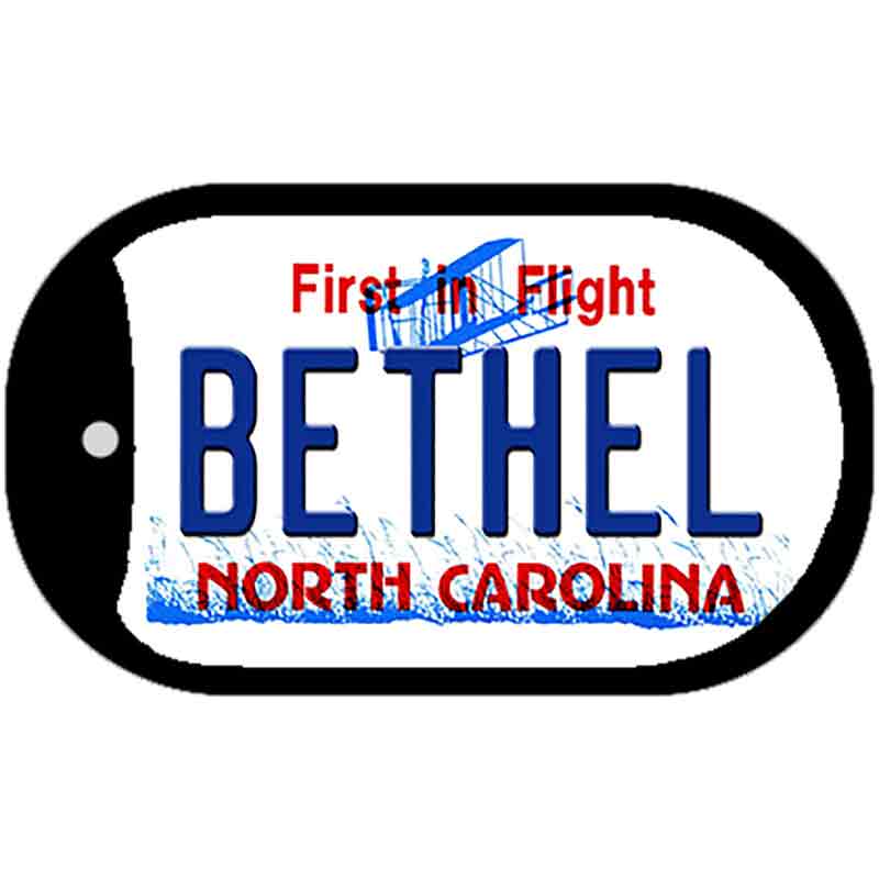 Bethel North Carolina State Novelty Metal Dog Tag Necklace DT-11745 2" x 1" Dog Tag (DT)