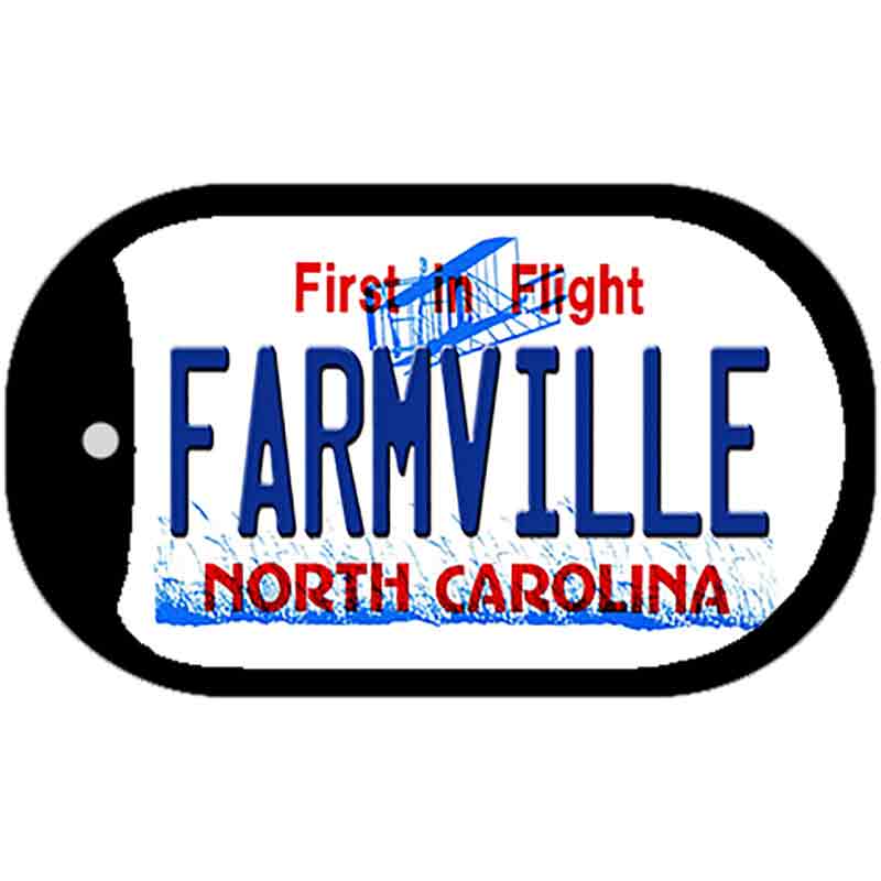 Farmville North Carolina State Novelty Metal Dog Tag Necklace DT-11746 2" x 1" Dog Tag (DT)