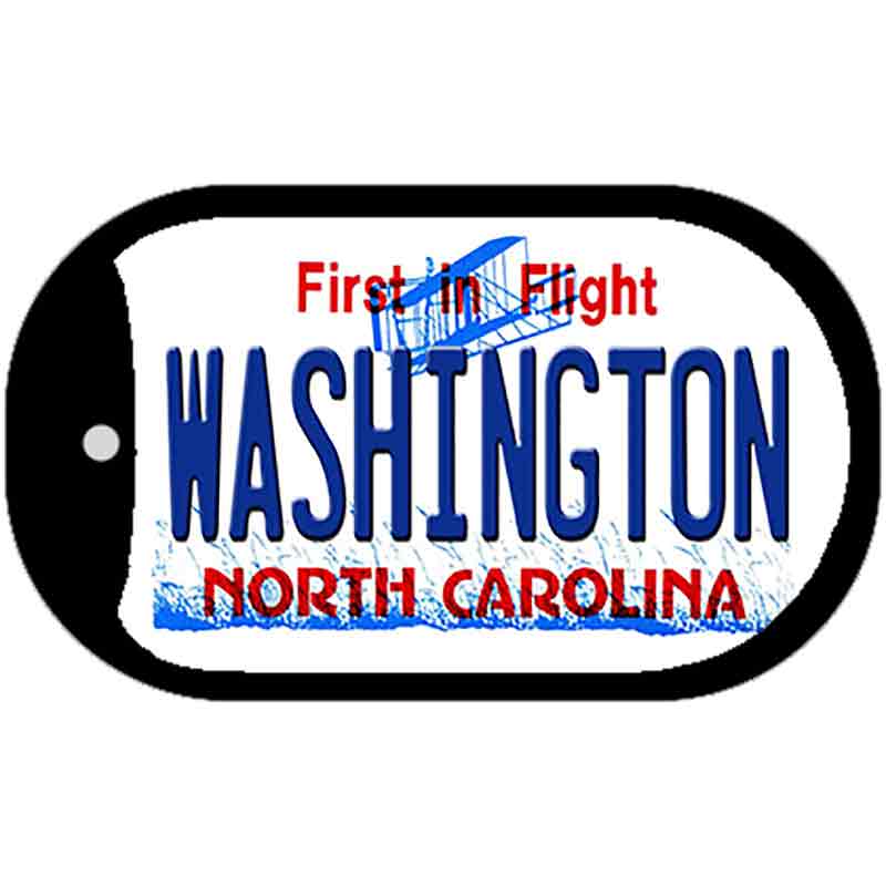 Washington North Carolina State Novelty Metal Dog Tag Necklace DT-11747 2" x 1" Dog Tag (DT)