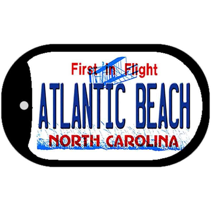 Atlantic Beach North Carolina State Novelty Metal Dog Tag Necklace DT-11749 2" x 1" Dog Tag (DT)