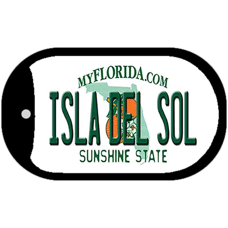 Isla Del Sol Florida Novelty Metal Dog Tag Necklace DT-11769 2" x 1" Dog Tag (DT)