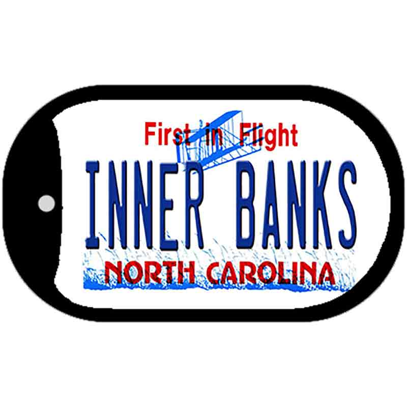 Inner Banks North Carolina Novelty Metal Dog Tag Necklace DT-11820 2" x 1" Dog Tag (DT)
