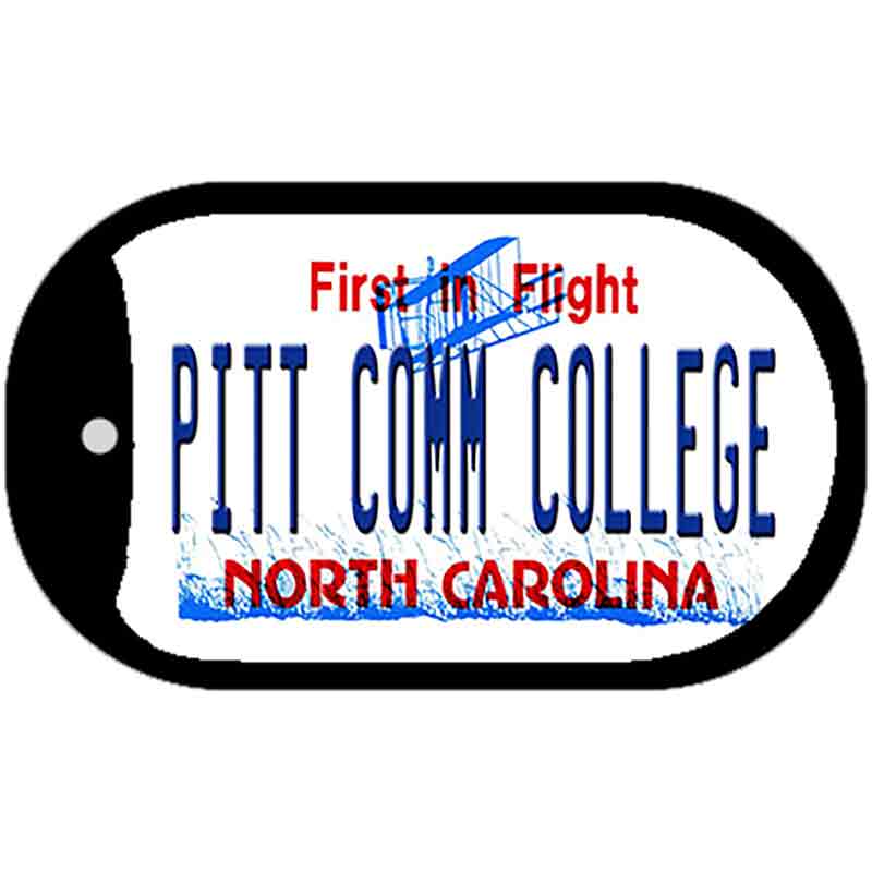 Pitt Comm College North Carolina Novelty Metal Dog Tag Necklace DT-11825 2" x 1" Dog Tag (DT)