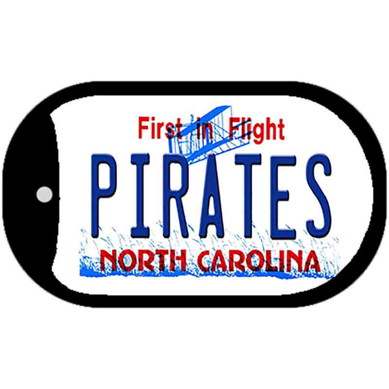 Pirates North Carolina Novelty Metal Dog Tag Necklace DT-11827 2" x 1" Dog Tag (DT)