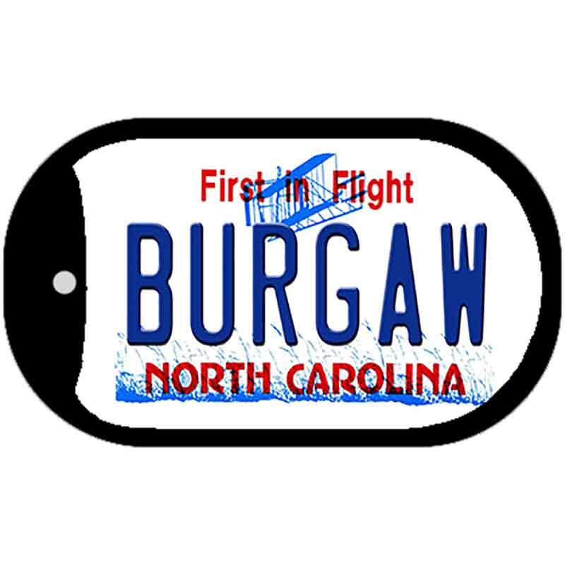 Burgaw North Carolina Novelty Metal Dog Tag Necklace DT-11831 2" x 1" Dog Tag (DT)