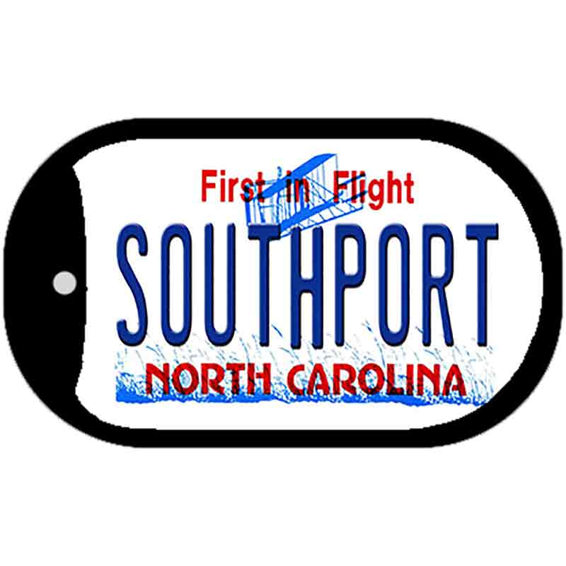 Southport North Carolina Novelty Metal Dog Tag Necklace DT-11840 2" x 1" Dog Tag (DT)