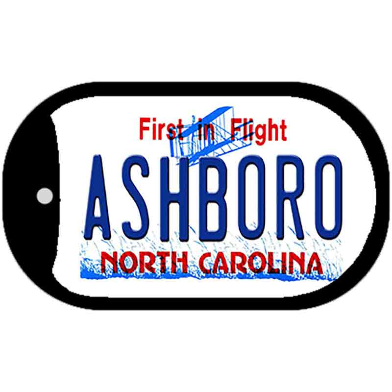 Ashboro North Carolina Novelty Metal Dog Tag Necklace DT-11843 2" x 1" Dog Tag (DT)
